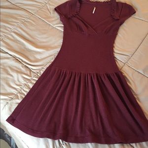 FREE PEOPLE dress color wine